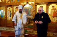 Епископ Филипп наградил главу Купинского района Шубникова Владимира Николаевича медалью св. равноапостольного князя Владимира