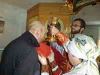 Божественная литургия в храме села Баклуши  Доволенского района