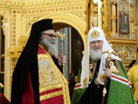 В Прощеное воскресенье Предстоятели Антиохийской и Русской Православных Церквей совершили Литургию в Храме Христа Спасителя в Москве