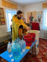 Освящение  воды в храме с. Хорошего и Князь-Владимирском храме г. Карасука